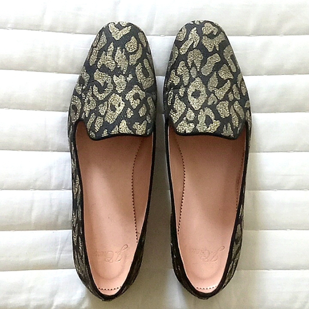 J. Crew Cheetah Jaquard  Smoking Loafers